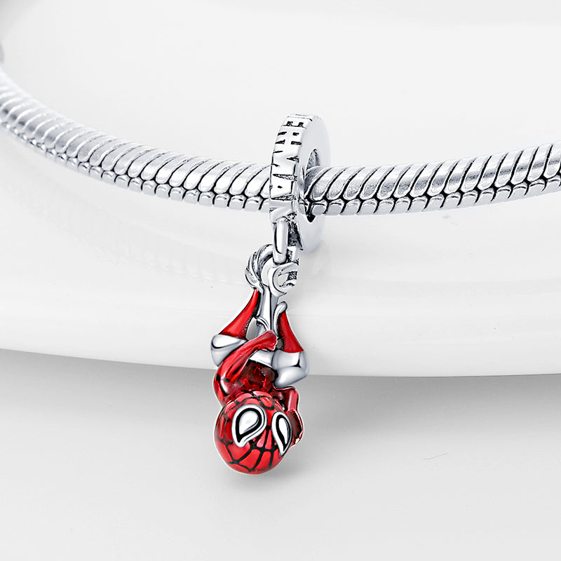 Pingente em Prata 925 - Charm Homem Aranha Suspenso