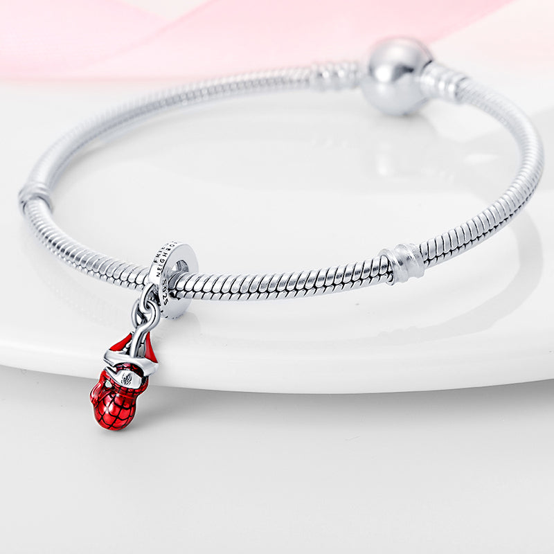 Pingente em Prata 925 - Charm Homem Aranha Suspenso