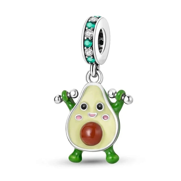 Pingente em Prata 925 - Charm My Life Abacate Fitness