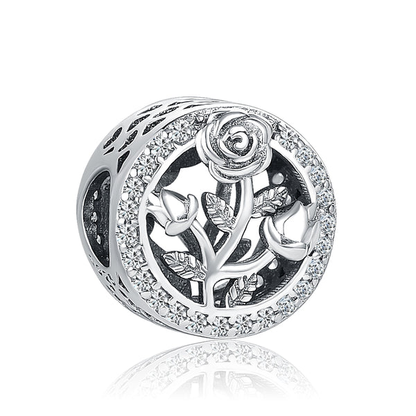 Berloque em prata - Charm My Life Rose