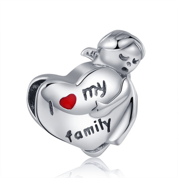Berloque em prata - Charm My Life I Love My Family