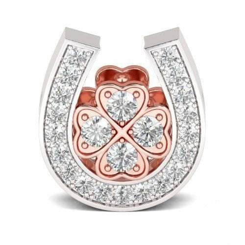 Berloques em Prata 925 - Charm My Life Ferradura Trevo da Sorte