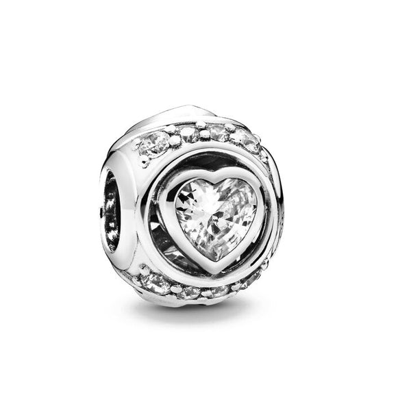 Berloque em Prata - Charm My Life Radiante Coração Cristal
