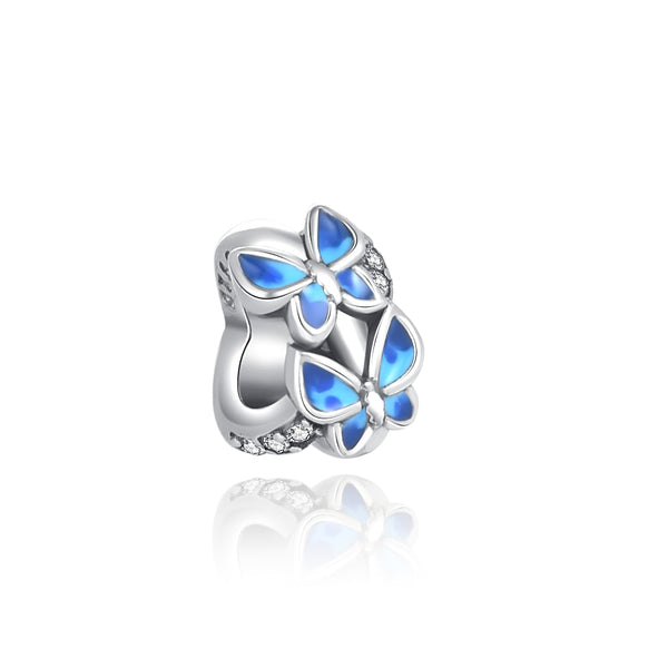 Berloque em prata - Charm My Life Borboletas Azuis