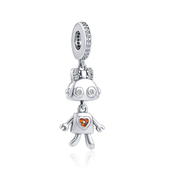 Pendente em Prata - Charm My Life Robô Lady