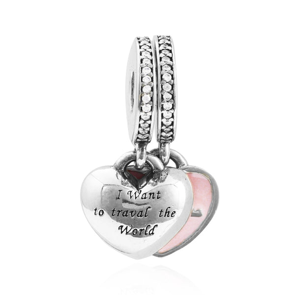 Berloque em Prata - Charm My Life Eu Quero Viajar Pelo Mundo