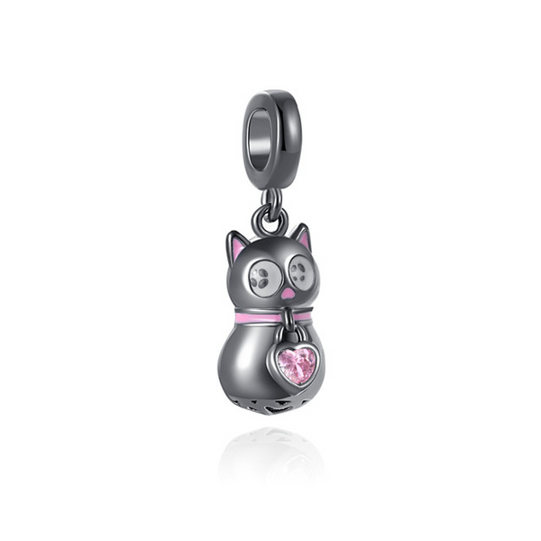 Pendente em prata - Charm My Life Gato Preto