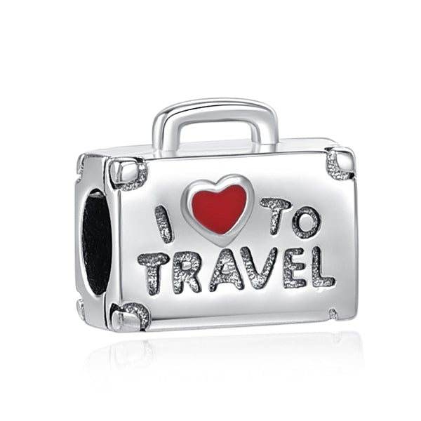 Berloque em prata - Charm My Life Eu Amo Viajar