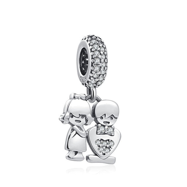 Berloque em prata - Charm My Life Menina e Menino