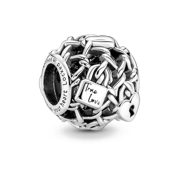 Berloque em Prata - Charm My Life Cadeado do Amor verdadeiro