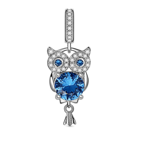 Pendente em prata - Charm My Life Coruja Pedra Azul