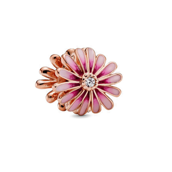 Berloque em prata - Charm My Life Flor do Campo Rosa