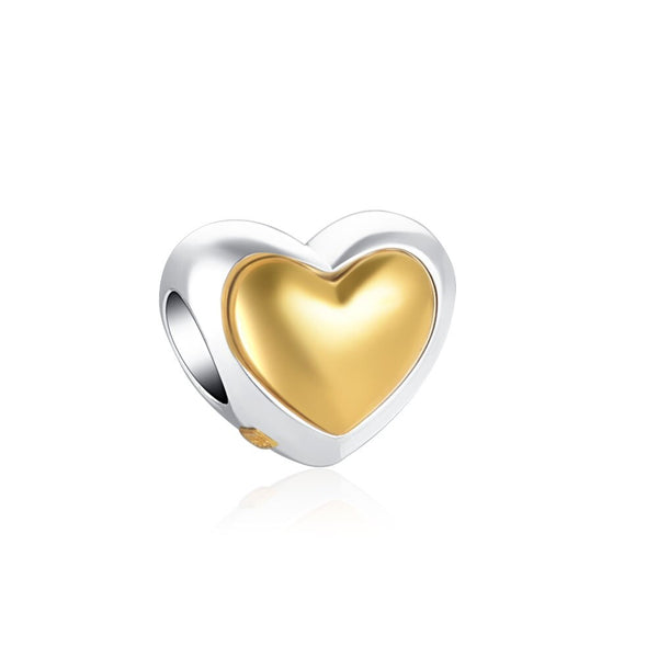 Berloque em prata - Charm My Life Coração Dourado
