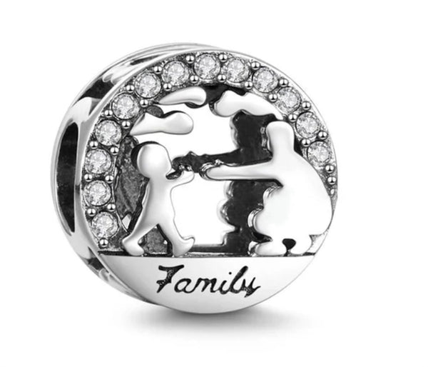 Berloque em Prata - Charm My Life Minha Familia