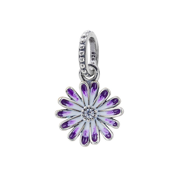 Berloque Pendente Em Prata - Charm My Life Flor Roxa