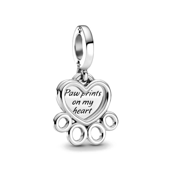 Berloque em prata - Charm My Life Pegadas no Meu Coração